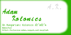 adam kolonics business card